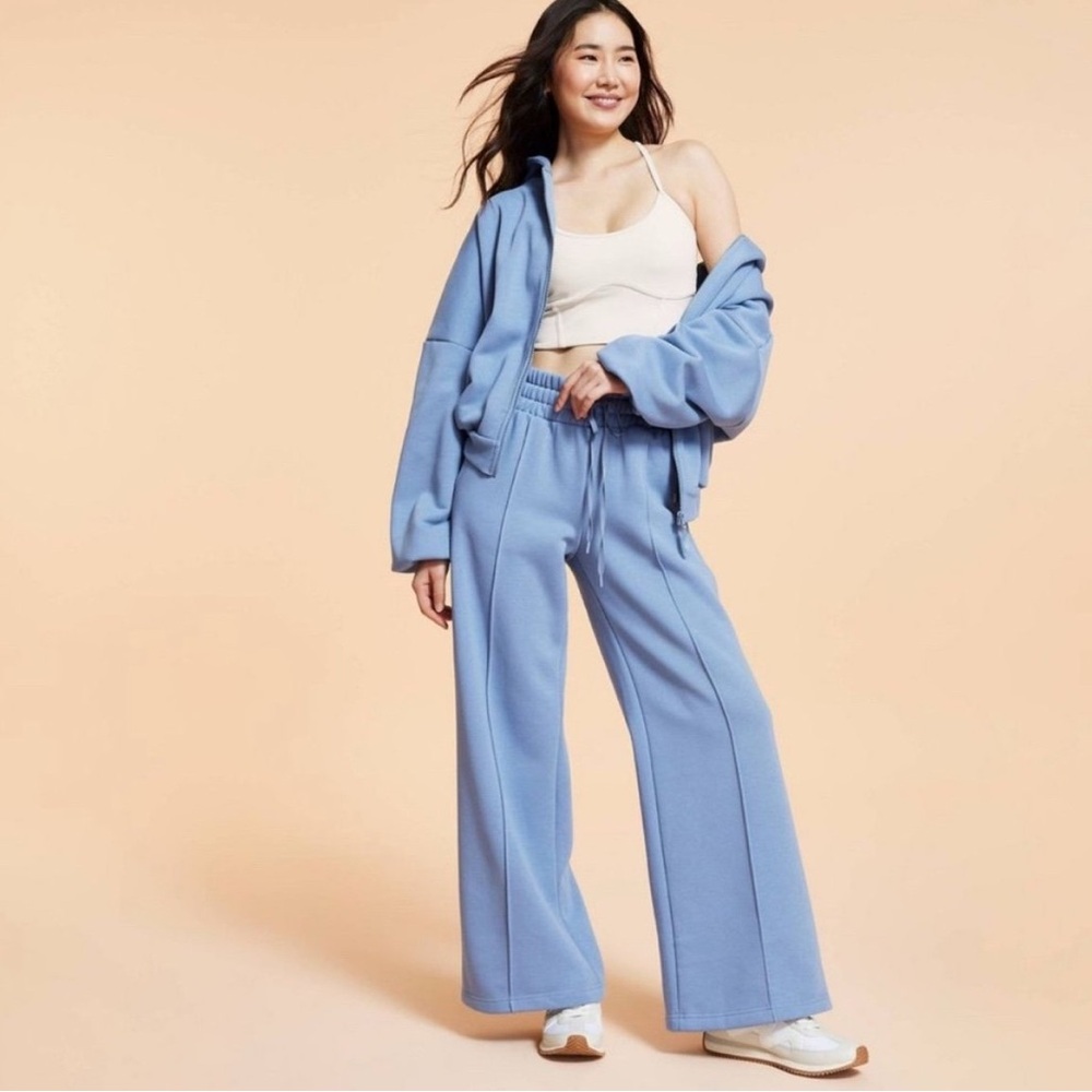 Blogilates x Target Steel Blue Travel Trouser + Marshmallow Hoodie Set Size S/XS